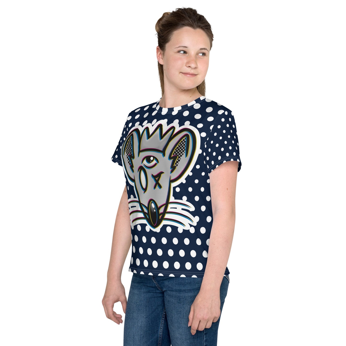 Great King Rat polka dot Youth crew neck t-shirt
